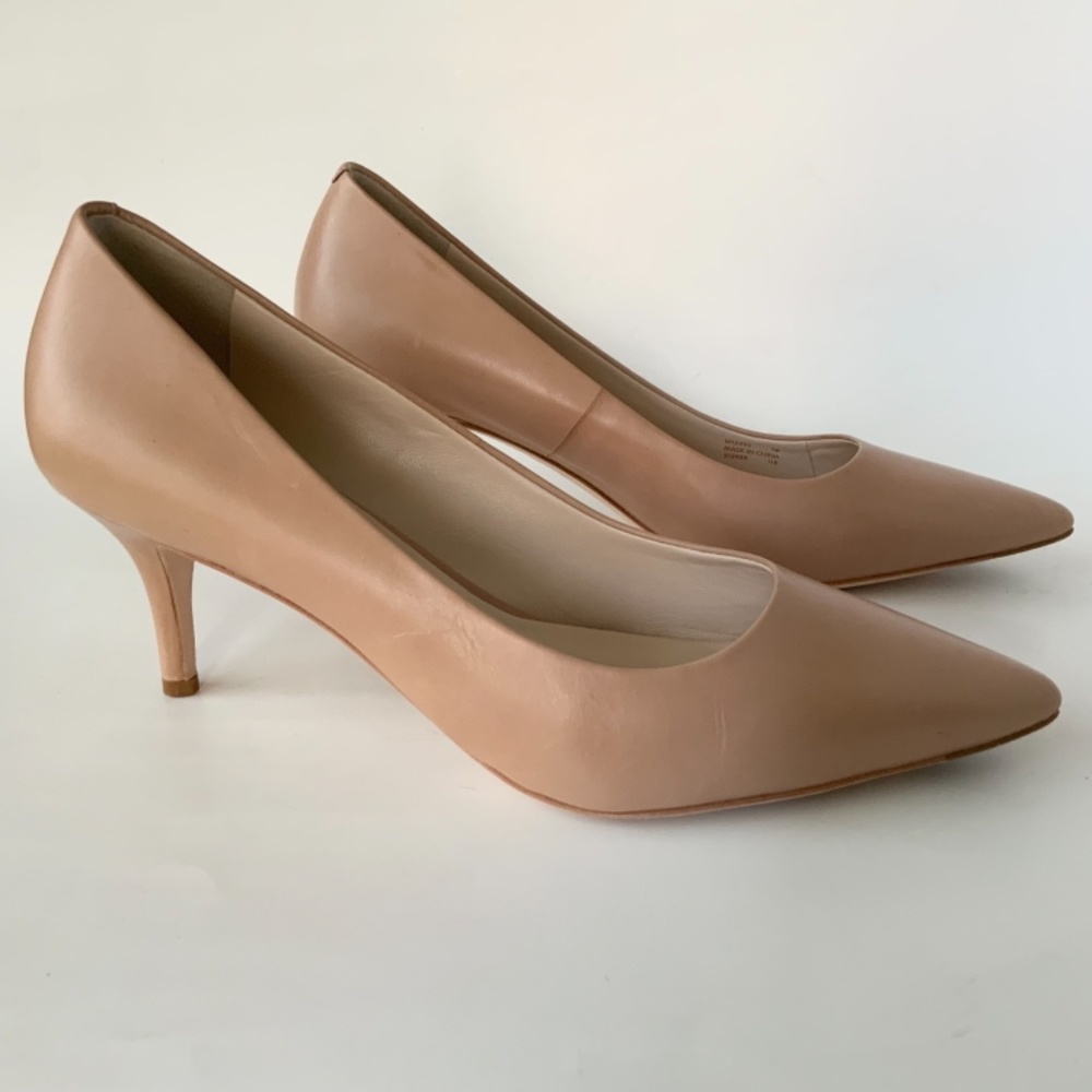 Cole Haan Vesta Nude Leather Pumps Heels Beige Dress Shoes 8.5 - Picture 6 of 15